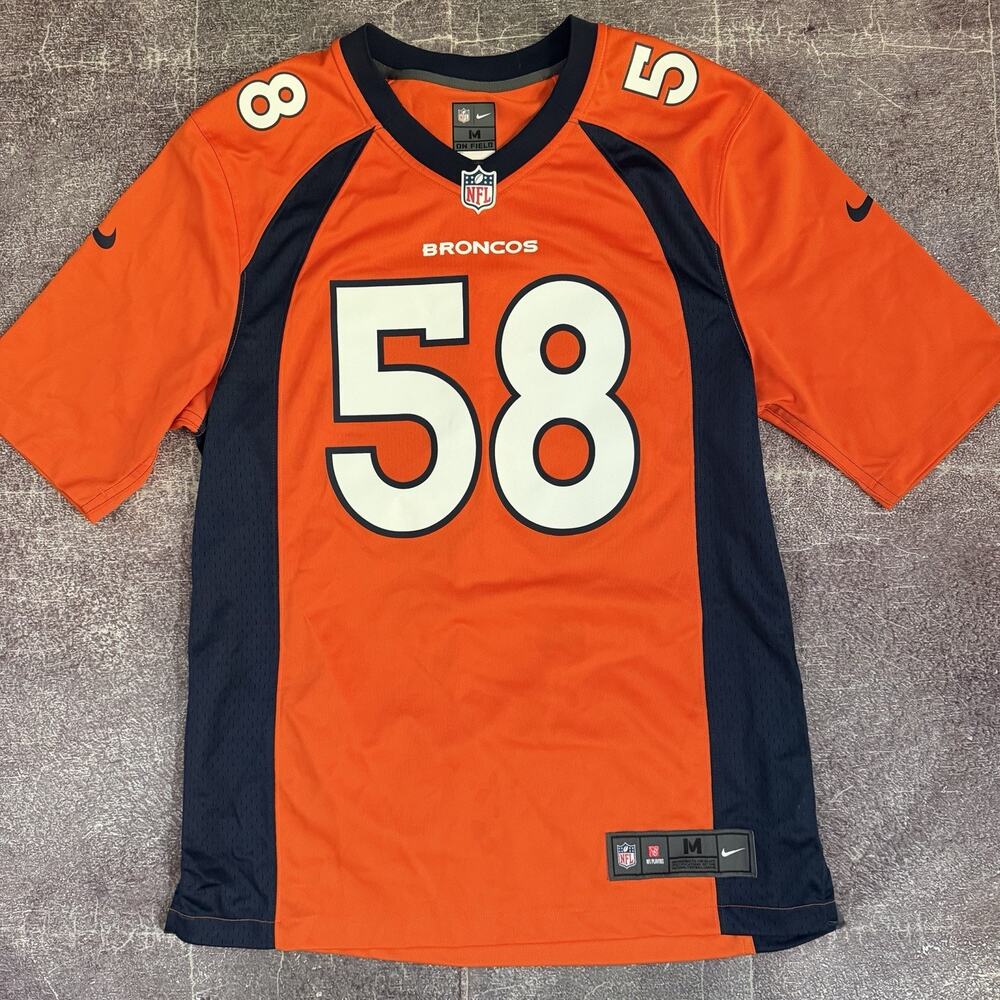 Men's Nike NFL On Field Denver Broncos Von Miller Orange Alternate Jersey Sz M